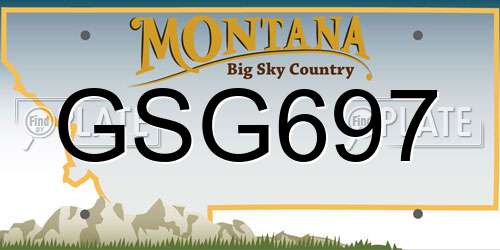 GSG697 Montana License Plate