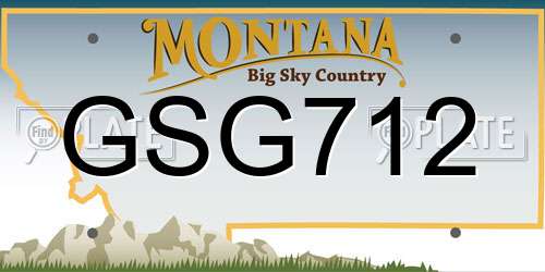 GSG712 Montana License Plate