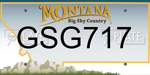 GSG717 Montana License Plate