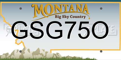 GSG75O Montana License Plate