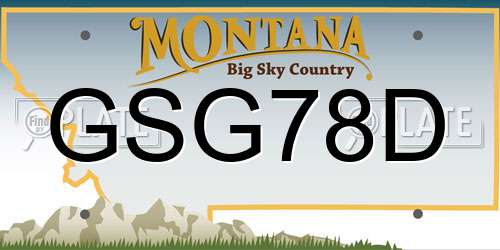 GSG78D Montana License Plate