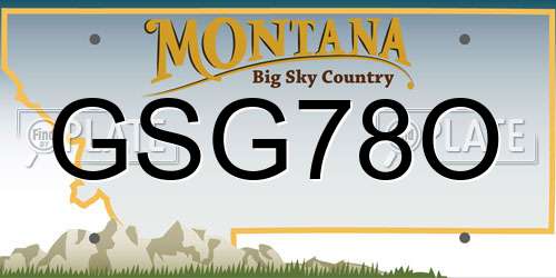 GSG78O Montana License Plate