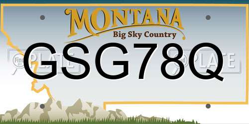 GSG78Q Montana License Plate
