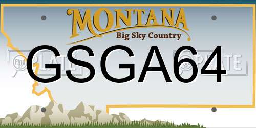 GSGA64 Montana License Plate