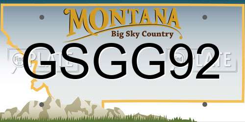 GSGG92 Montana License Plate