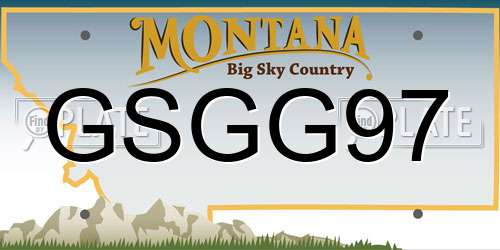 GSGG97 Montana License Plate