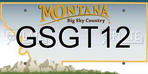 GSGT12 Montana License Plate