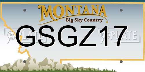 GSGZ17 Montana License Plate
