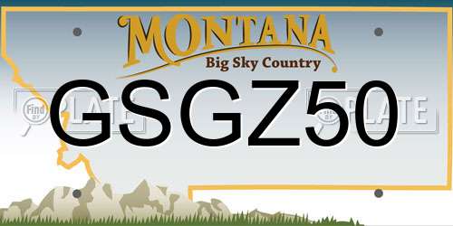 GSGZ50 Montana License Plate