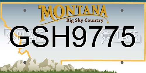 GSH9775 Montana License Plate
