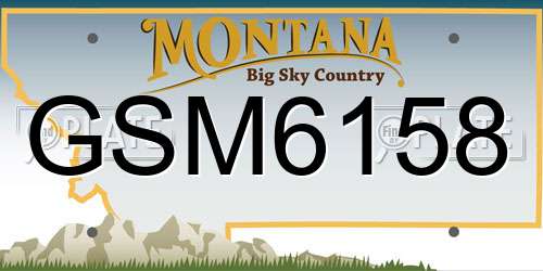 GSM6158 Montana License Plate