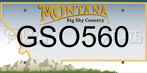 GSO560 Montana License Plate