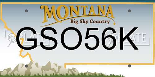 GSO56K Montana License Plate