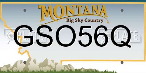 GSO56Q Montana License Plate