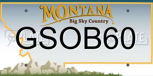 GSOB60 Montana License Plate