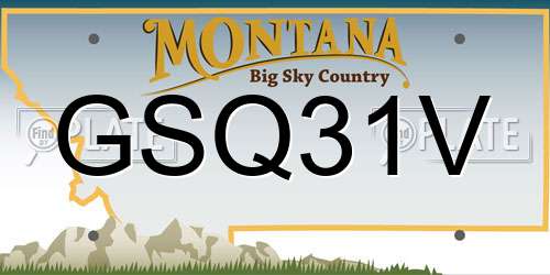 GSQ31V Montana License Plate