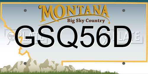 GSQ56D Montana License Plate