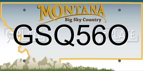 GSQ56O Montana License Plate