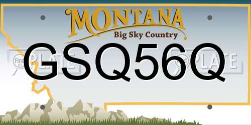 GSQ56Q Montana License Plate