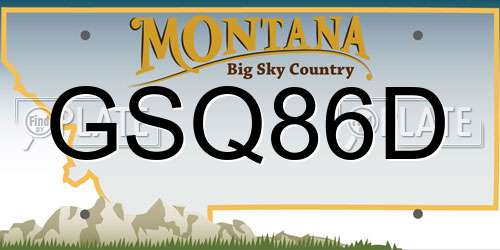 GSQ86D Montana License Plate