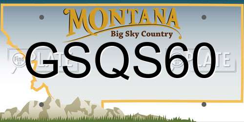GSQS60 Montana License Plate