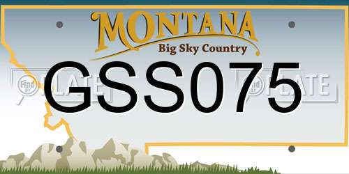 GSS075 Montana License Plate