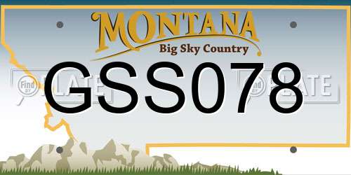 GSS078 Montana License Plate