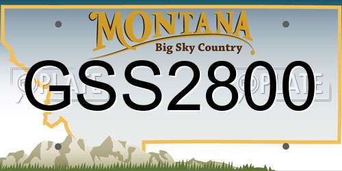 GSS2800 Montana License Plate