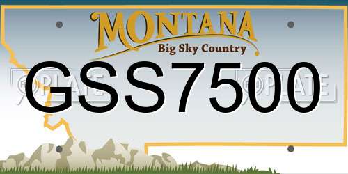 GSS7500 Montana License Plate