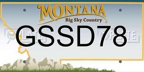 GSSD78 Montana License Plate