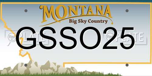 GSSO25 Montana License Plate