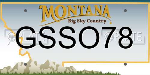 GSSO78 Montana License Plate