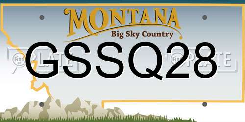 GSSQ28 Montana License Plate