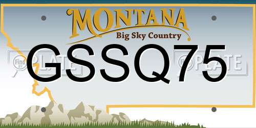 GSSQ75 Montana License Plate