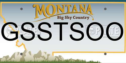 GSSTSOO Montana License Plate