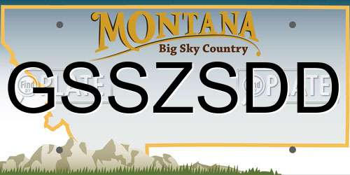 GSSZSDD Montana License Plate