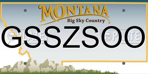 GSSZSOO Montana License Plate