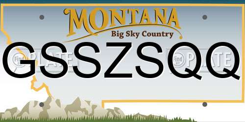 GSSZSQQ Montana License Plate