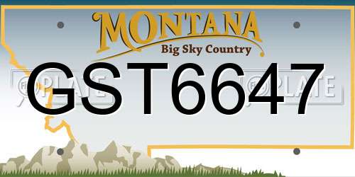 GST6647 Montana License Plate