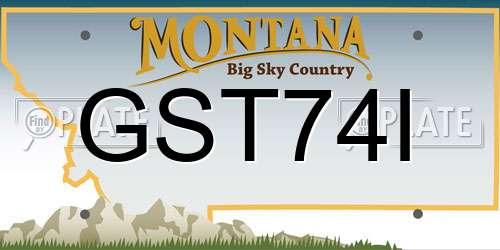 GST74I Montana License Plate