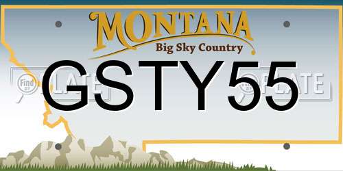 GSTY55 Montana License Plate