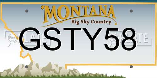GSTY58 Montana License Plate