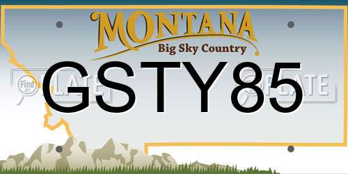 GSTY85 Montana License Plate