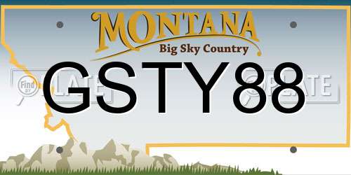 GSTY88 Montana License Plate