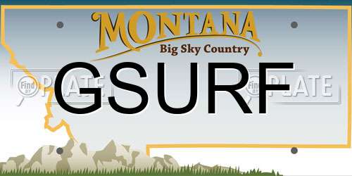 GSURF Montana License Plate
