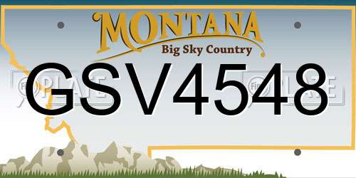 GSV4548 Montana License Plate