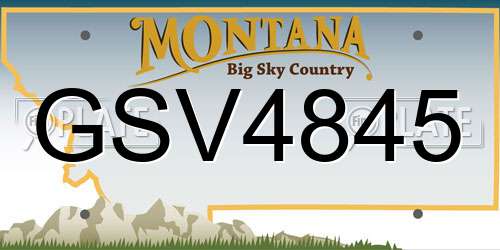 GSV4845 Montana License Plate