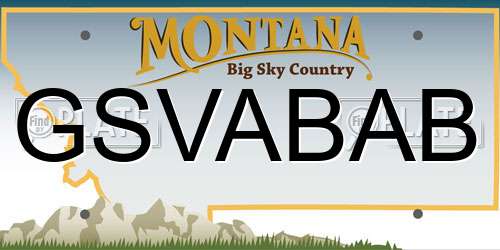 GSVABAB Montana License Plate