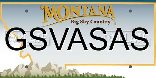 GSVASAS Montana License Plate