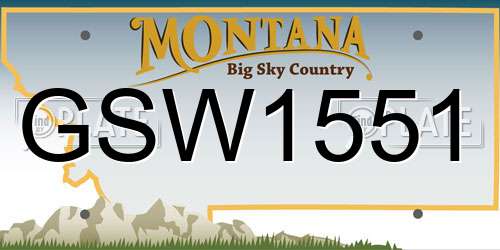 GSW1551 Montana License Plate
